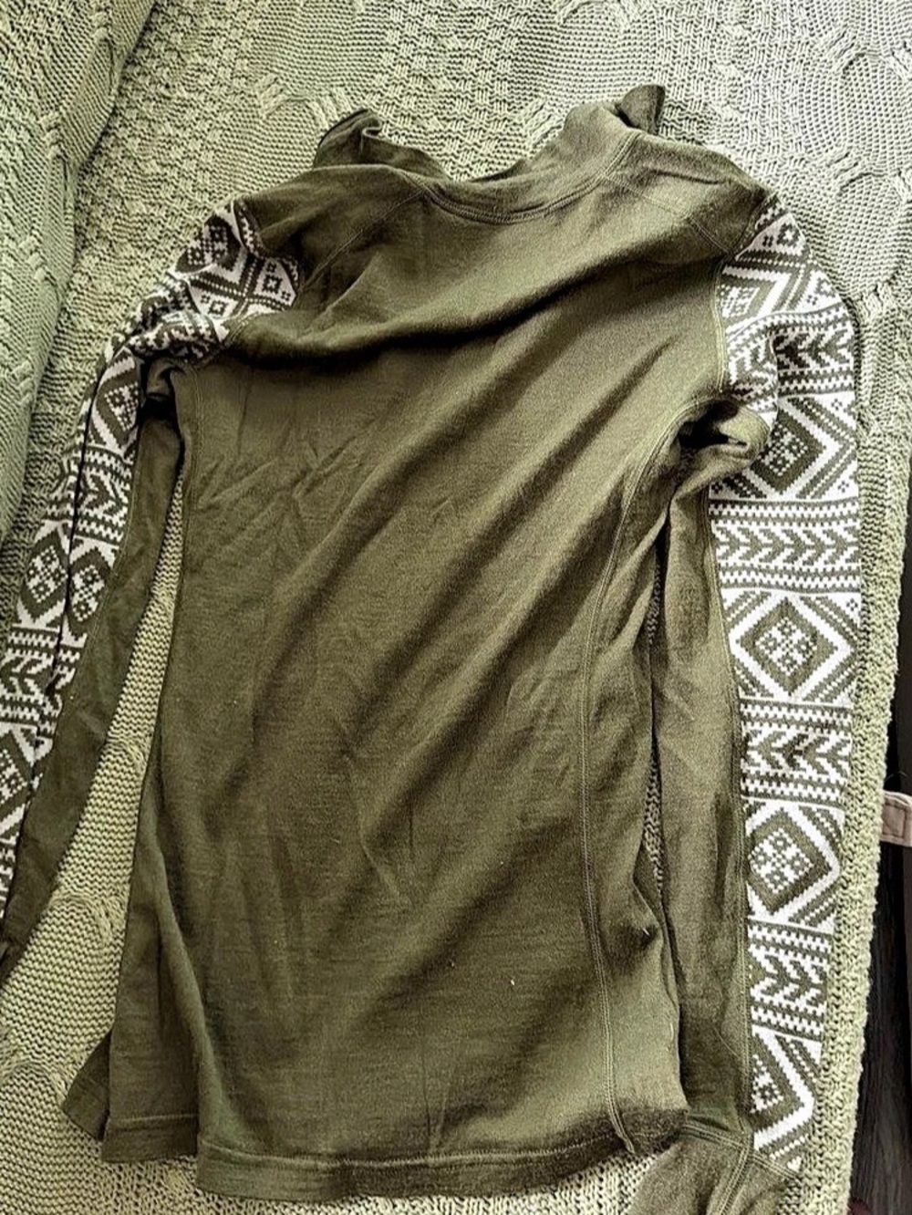 Kari Traa Rose Half-Zip Base Layer Top Green & White XS